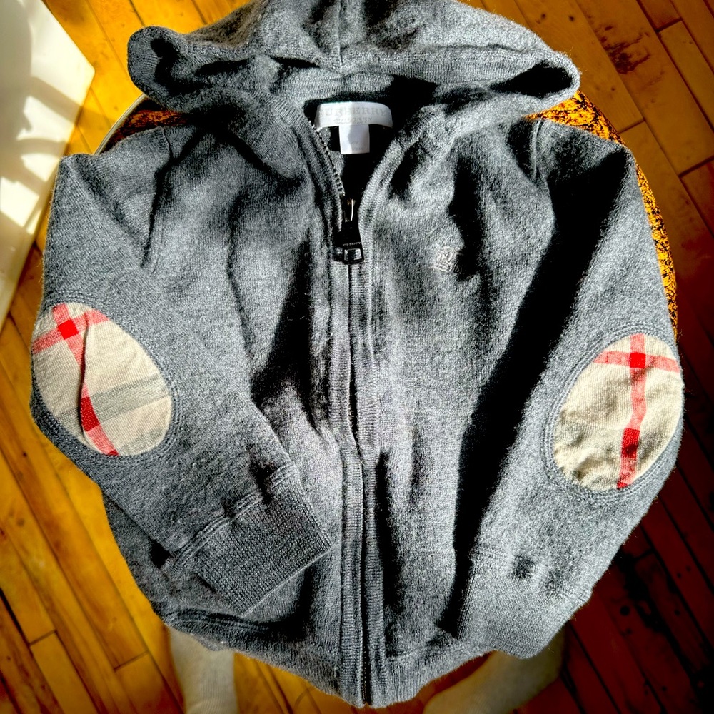Burberry Grey wool zip up